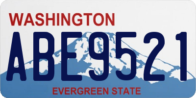 WA license plate ABE9521