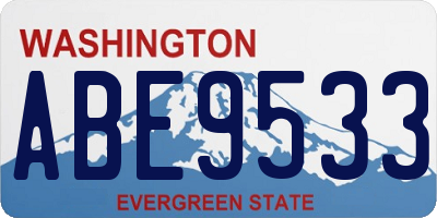 WA license plate ABE9533