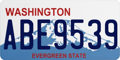 WA license plate ABE9539