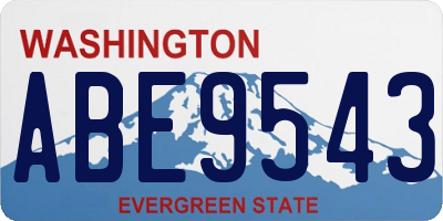 WA license plate ABE9543