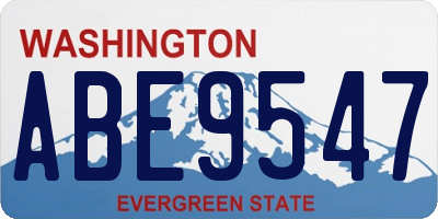 WA license plate ABE9547