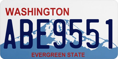 WA license plate ABE9551