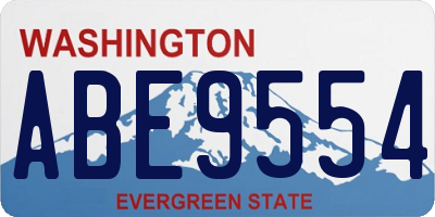 WA license plate ABE9554