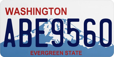 WA license plate ABE9560