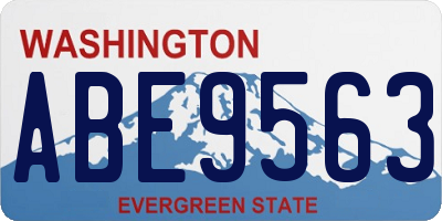 WA license plate ABE9563