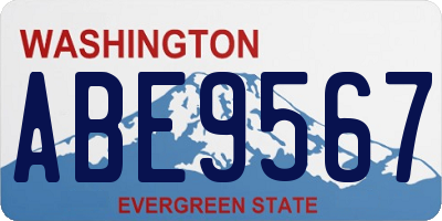 WA license plate ABE9567