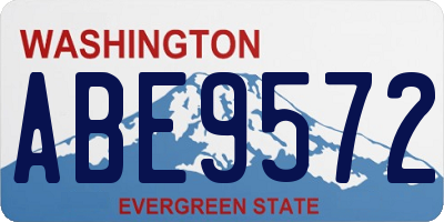 WA license plate ABE9572