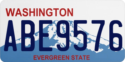 WA license plate ABE9576