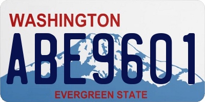 WA license plate ABE9601