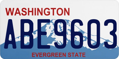 WA license plate ABE9603