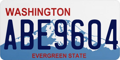 WA license plate ABE9604