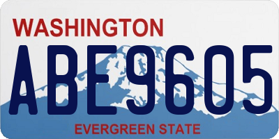 WA license plate ABE9605