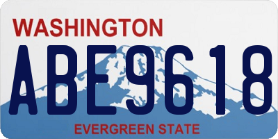 WA license plate ABE9618