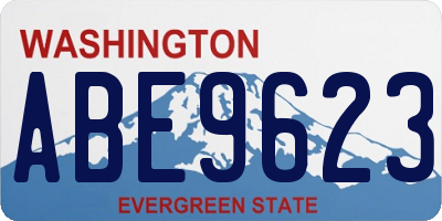WA license plate ABE9623