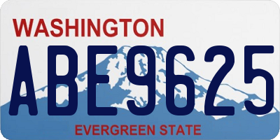WA license plate ABE9625