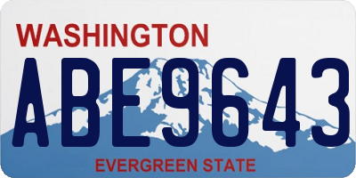 WA license plate ABE9643