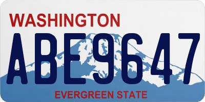 WA license plate ABE9647
