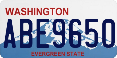 WA license plate ABE9650