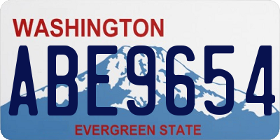WA license plate ABE9654
