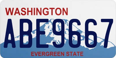 WA license plate ABE9667