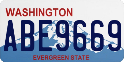 WA license plate ABE9669