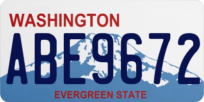 WA license plate ABE9672