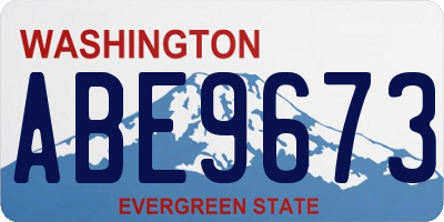 WA license plate ABE9673
