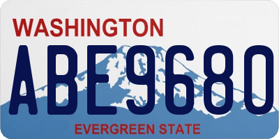 WA license plate ABE9680