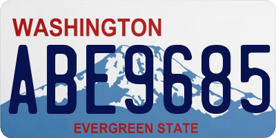 WA license plate ABE9685