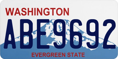 WA license plate ABE9692
