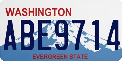 WA license plate ABE9714