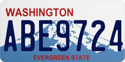 WA license plate ABE9724
