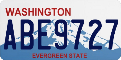 WA license plate ABE9727