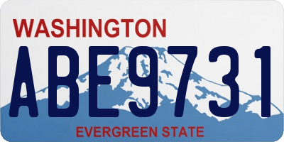 WA license plate ABE9731