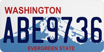 WA license plate ABE9736