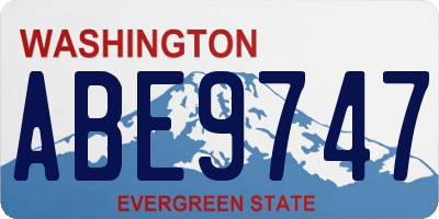 WA license plate ABE9747