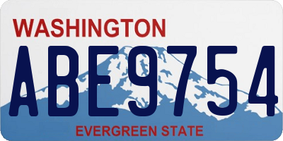 WA license plate ABE9754