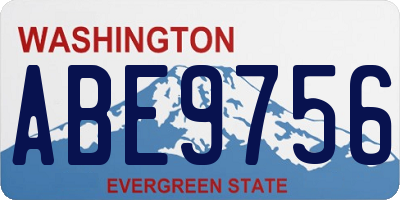 WA license plate ABE9756