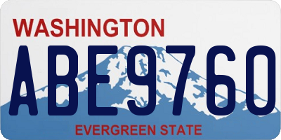 WA license plate ABE9760