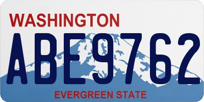 WA license plate ABE9762