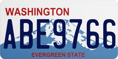 WA license plate ABE9766
