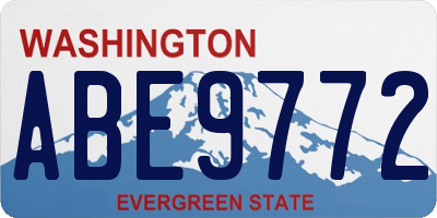 WA license plate ABE9772