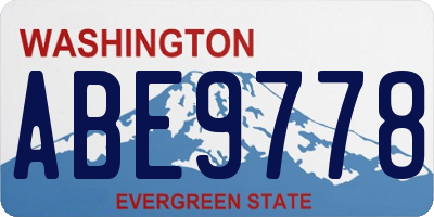 WA license plate ABE9778