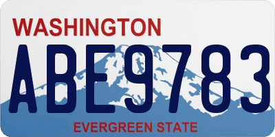 WA license plate ABE9783