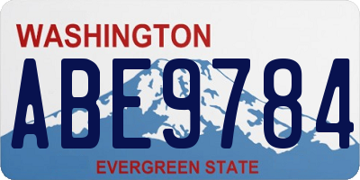 WA license plate ABE9784