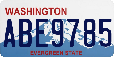 WA license plate ABE9785