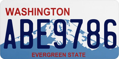 WA license plate ABE9786