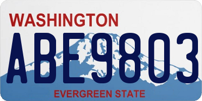 WA license plate ABE9803
