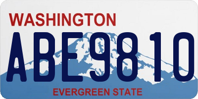 WA license plate ABE9810