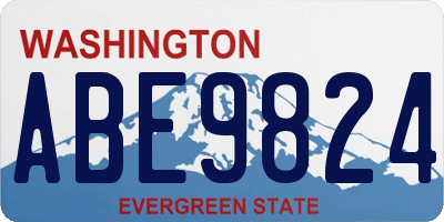 WA license plate ABE9824